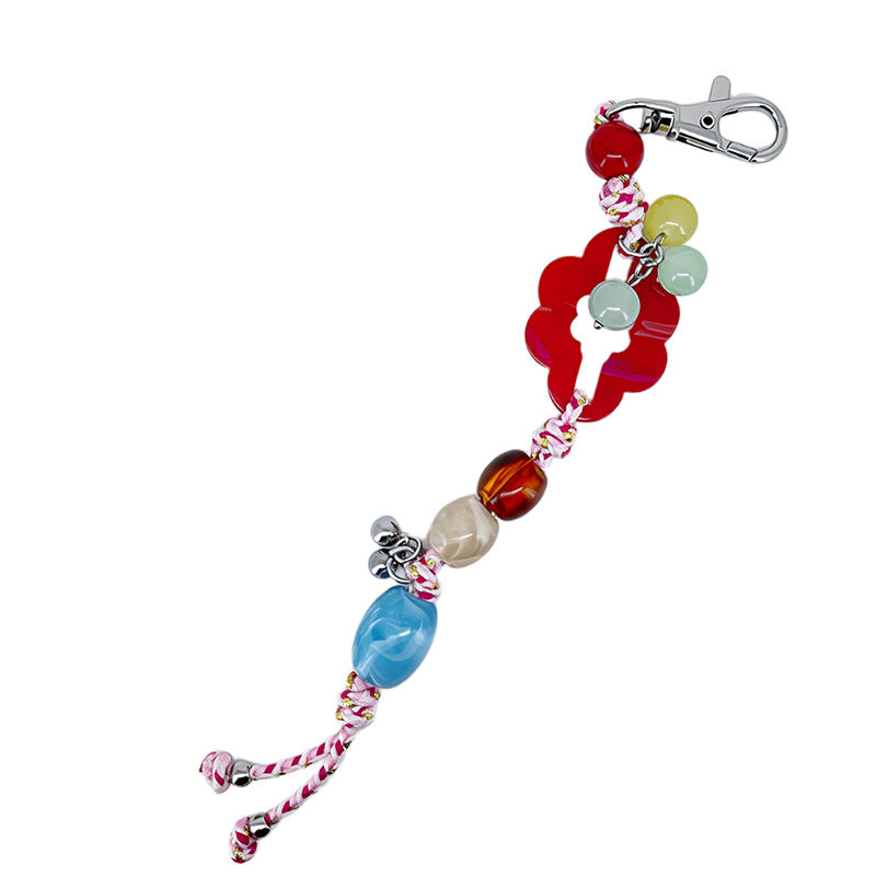 Colorful Bead Rope Braided Keychain Bag Charm DP25H624