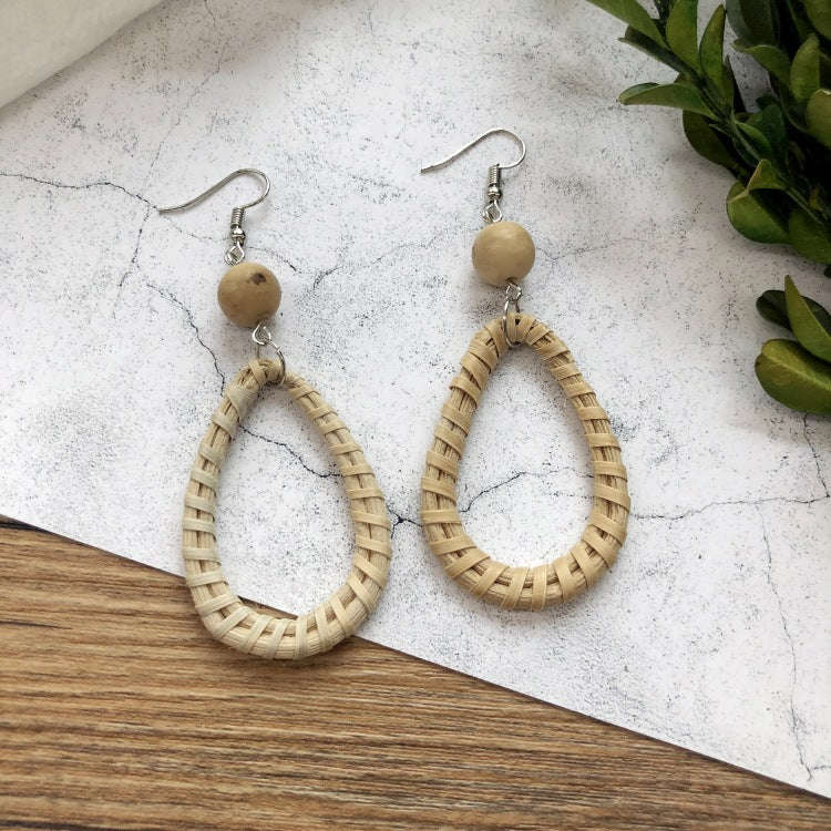 Rattan Beach Dangle Earrings - DippedShop Wholesale - #6003