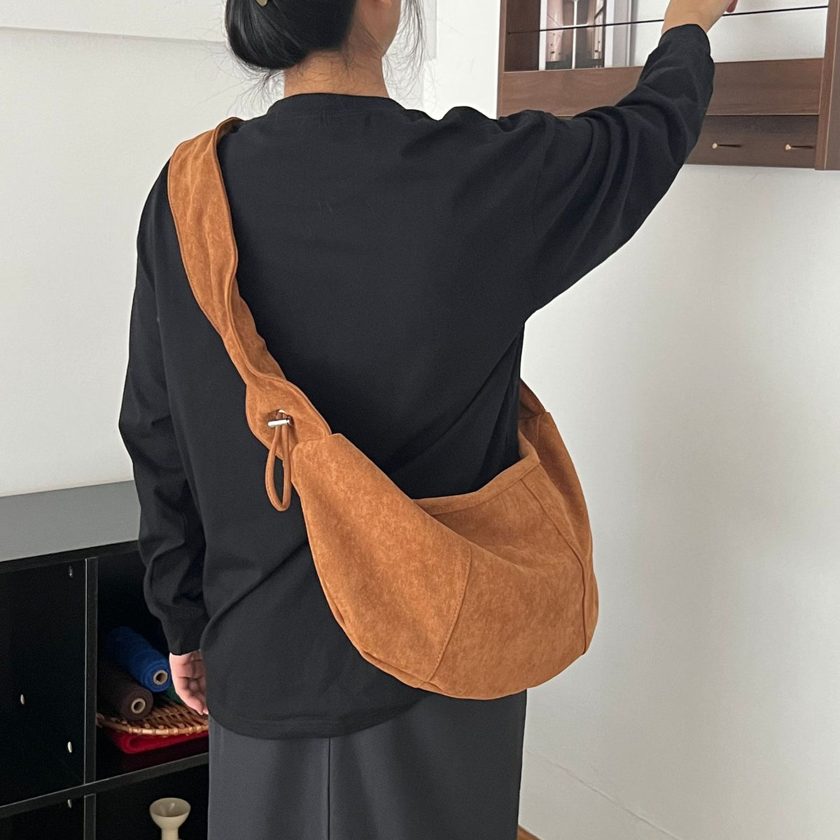 Ruched Dumpling Shoulder Bag - DippedShop Wholesale - #0227
