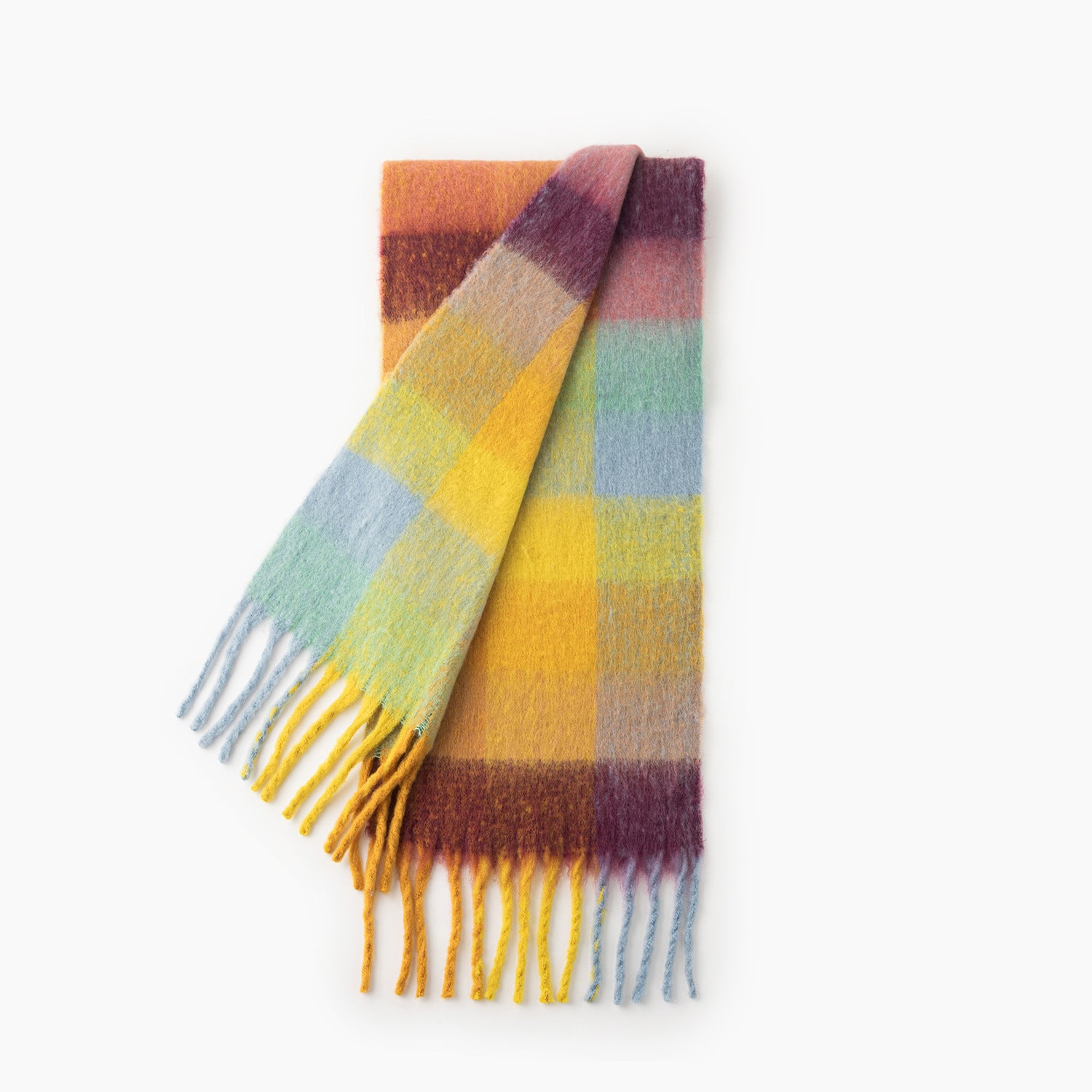 Colorful Plaid Tassel Warm Scarf 6W6NSW275