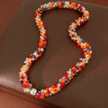 Stylish Colorful Glass Beads Choker Necklace 6W6JNC973