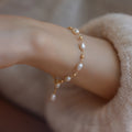 Natural Pearl Gold Plated Chain Bracelets 6W6JBR484