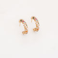 Colorful C-Shaped Stud Earrings - DippedShop Wholesale - #2211