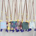Simple Color Block Plaid Tassel - DippedShop Wholesale - #9571