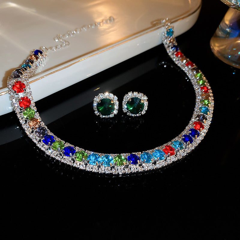 Elegant Geometry Rhinestone Choker Necklace 6W6JNC956