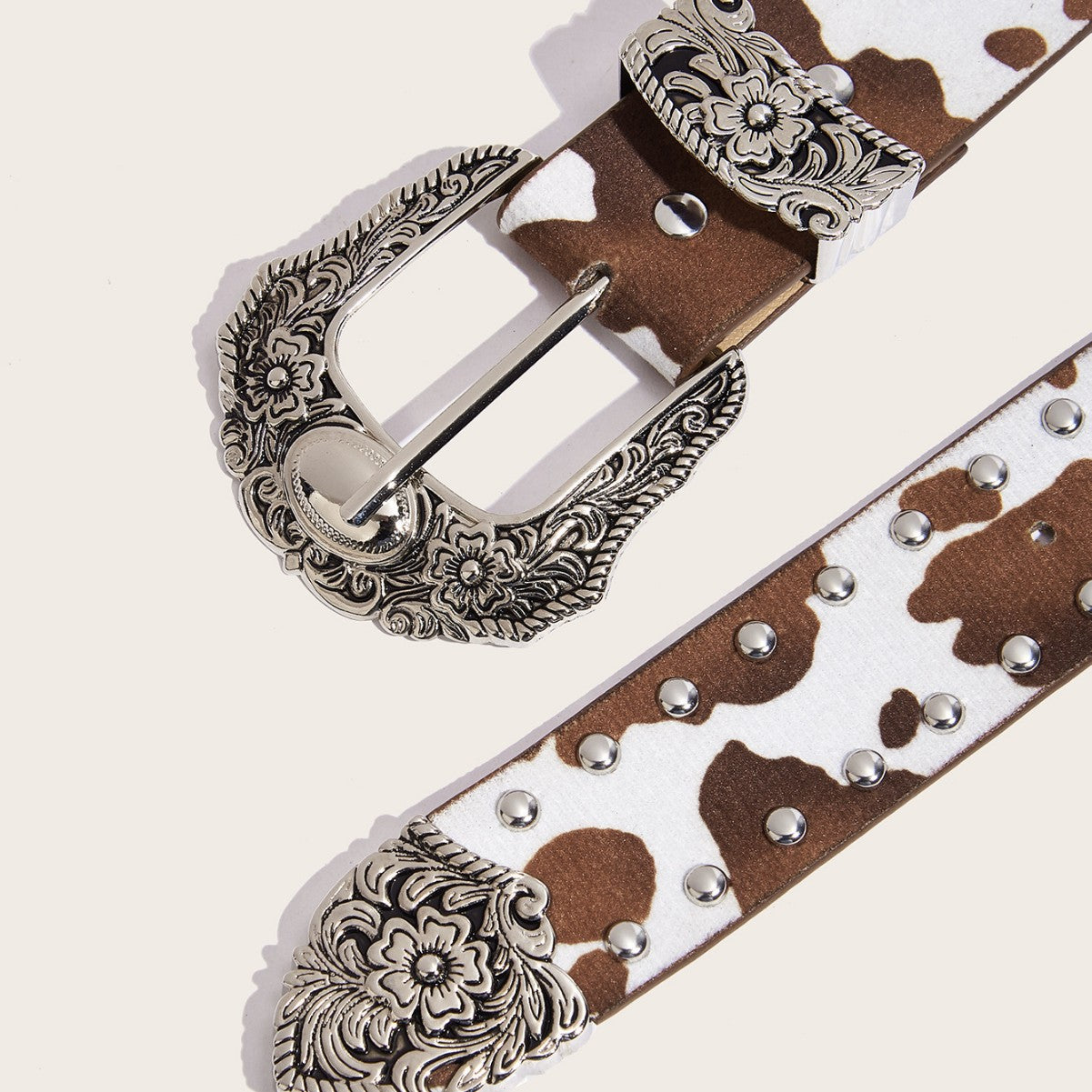 Trendy Animal Print Studded Metal Buckle Belt MK2LEEP6W6JBT49