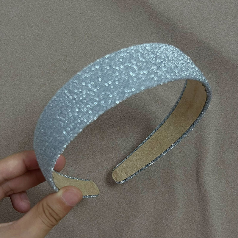 Minimalist Solid Color Glitter Satin Headband MK2SPM6W6HBD10