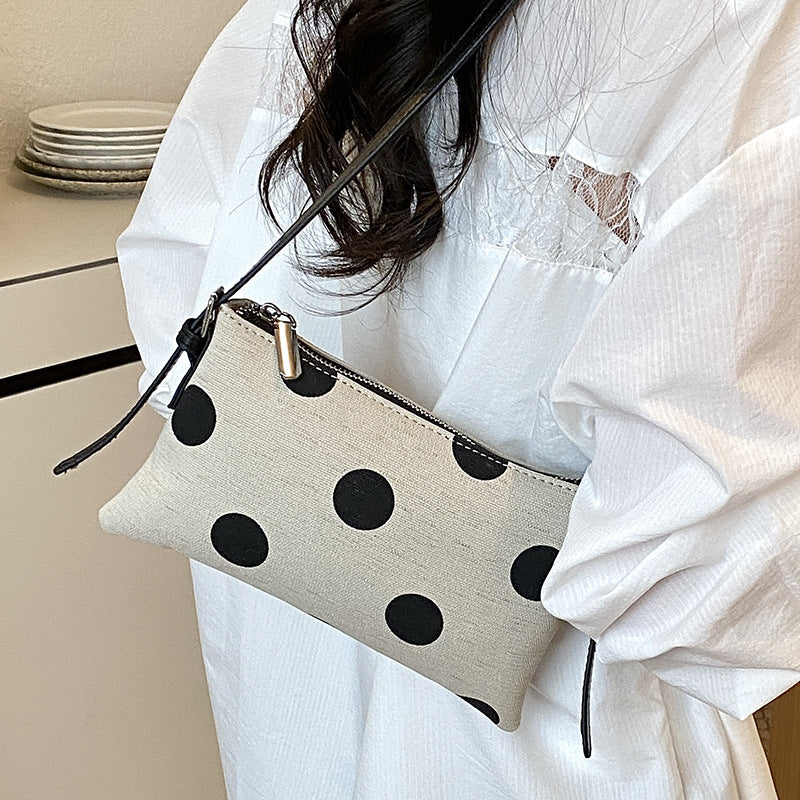 Vintage Polka Dots Canvas Shoulder Bag 6W10BBG1354