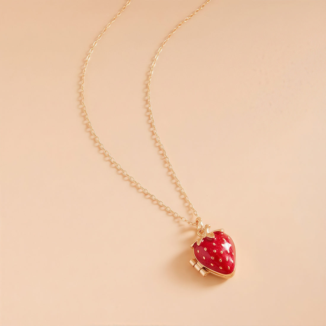 Strawberry Locket Necklace - DippedShop Wholesale - #3347