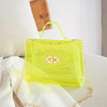 Cute Solid Color Square Jelly Clear Tote Bag 6W10BBG2117