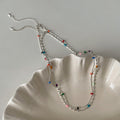 Cute Colorful Beaded Snake Chain Necklace 6W6JNC432
