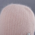 Rhinestone Solid Color Angora Knit Beanie 6W6HAT694