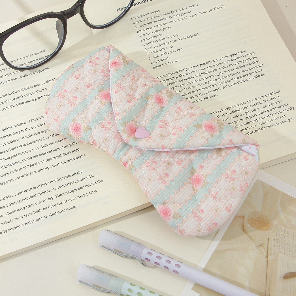 Cute Floral Print Envelope Shape Sunglasses Case MK2BLC6S13HSY85