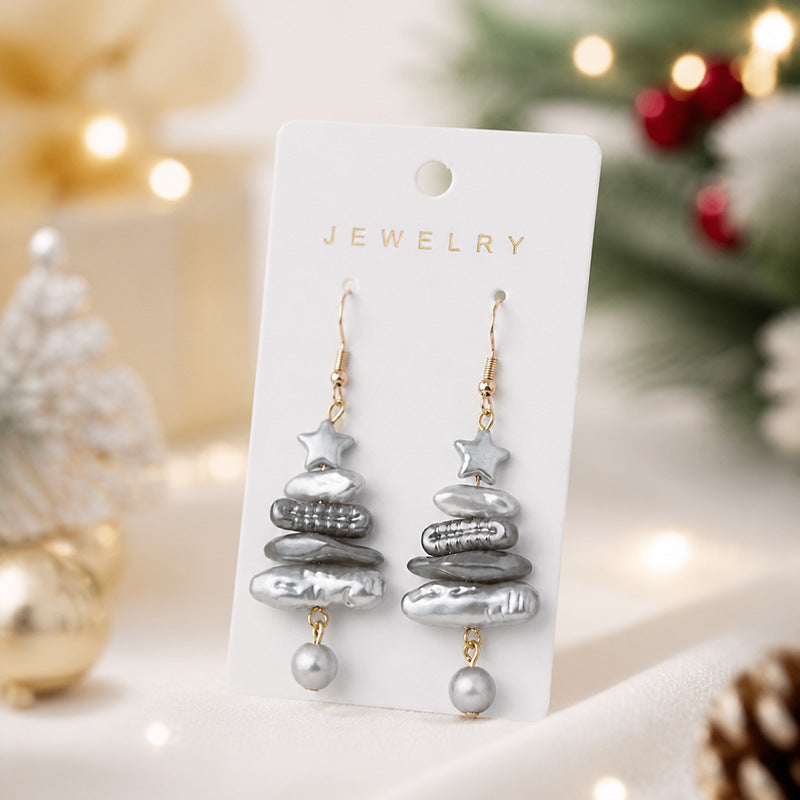 Christmas Tree Dangle Earrings - DippedShop Wholesale - #4739