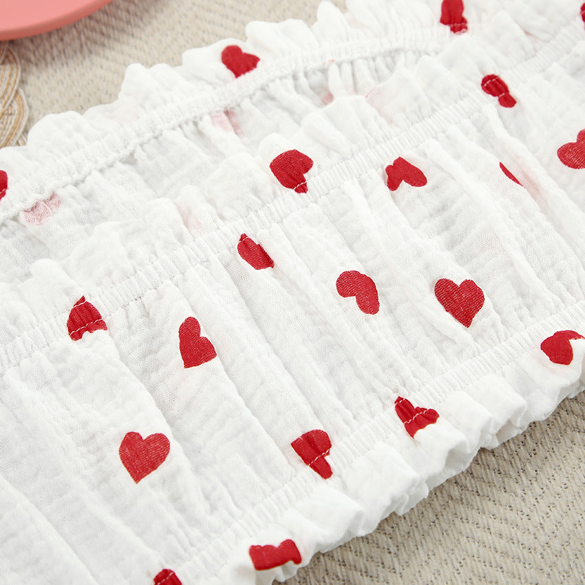 Love Print Flounce Sleepwear Set - DippedShop Wholesale - #1283