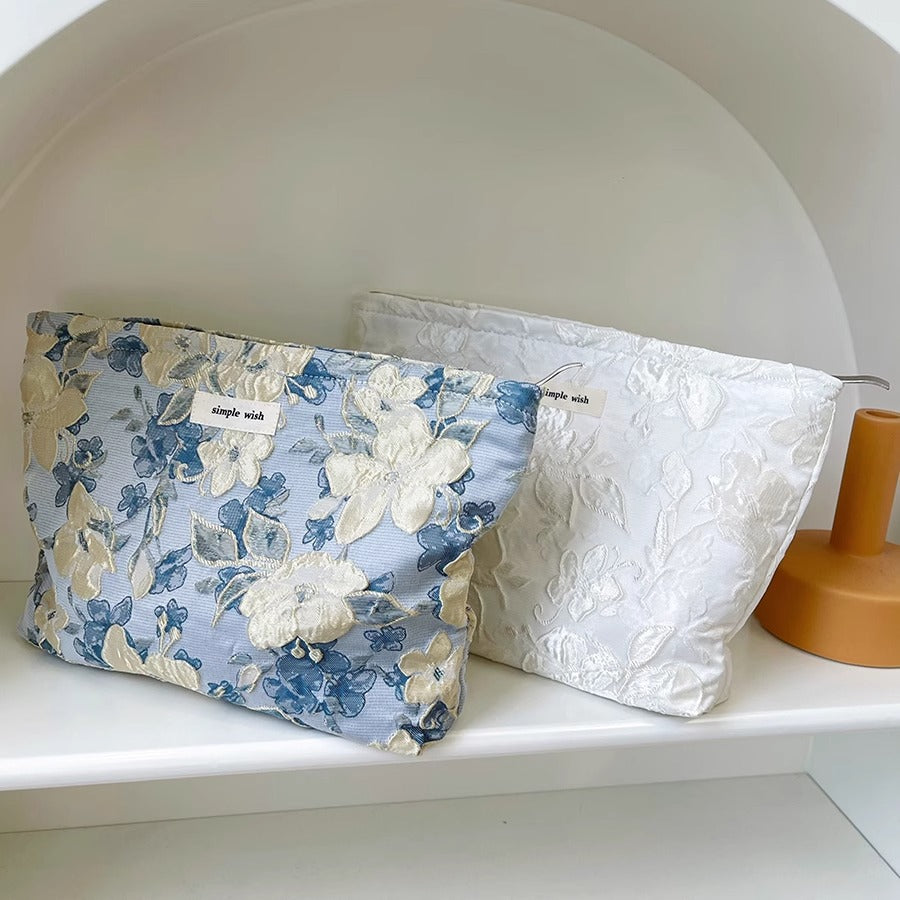 Flower Embossed Makeup Bag - DippedShop Wholesale - #3427