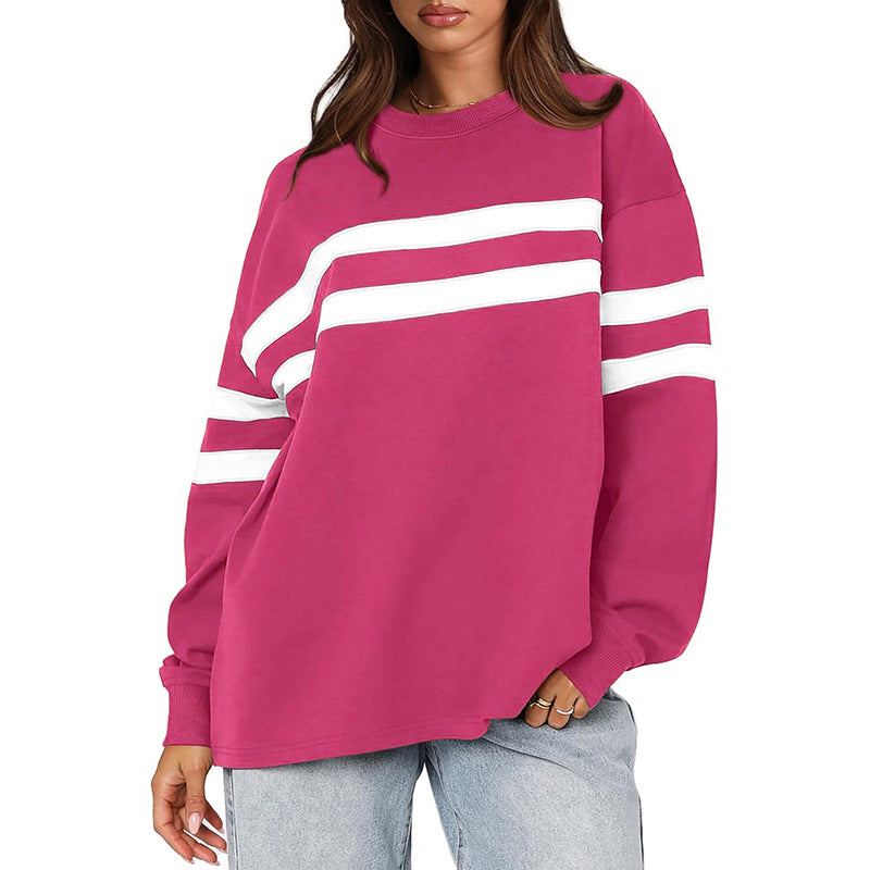 Oversize Splicing Casual Pullover Sweatshirt DP25D683