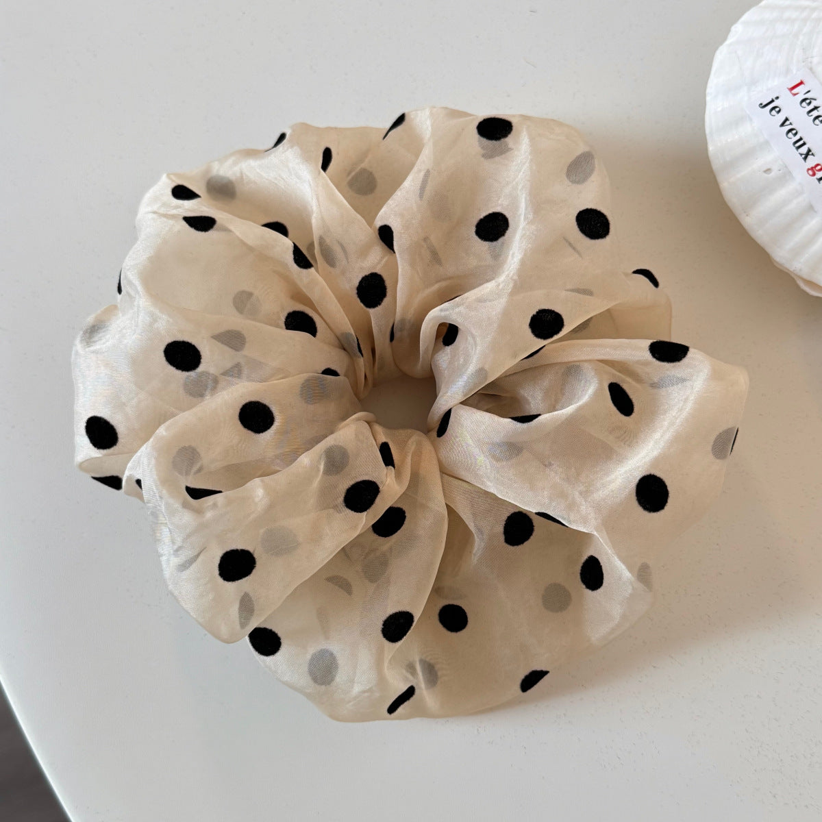 Trendy Polka Dots Print Organza Scrunchies 6W6HSR347