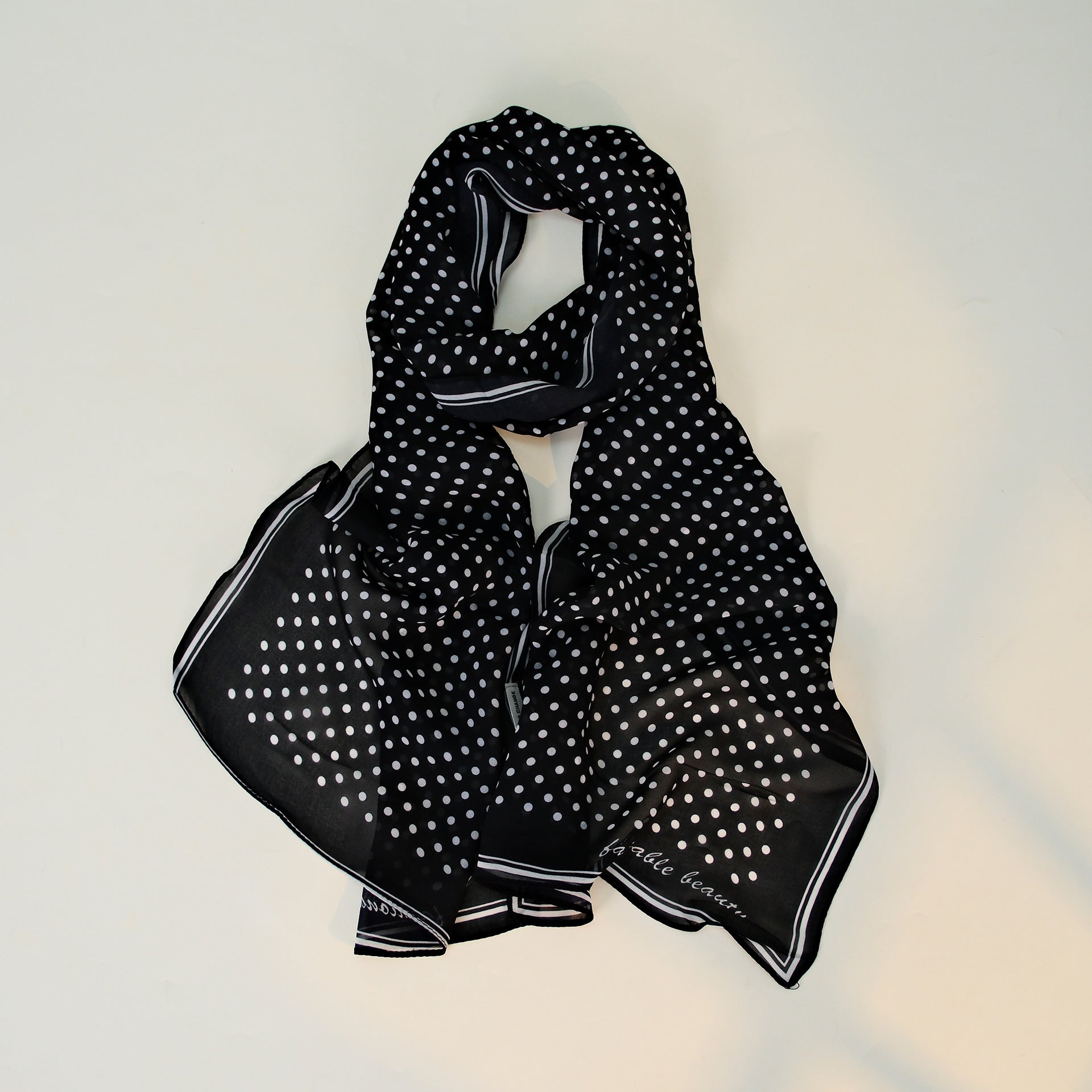 Chic Color Block Polka Dots Silk Scarf 6W6NSI256