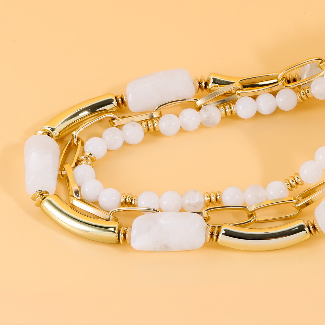 Trendy Multi-Layer Beaded Necklace - DippedShop Wholesale - #5667