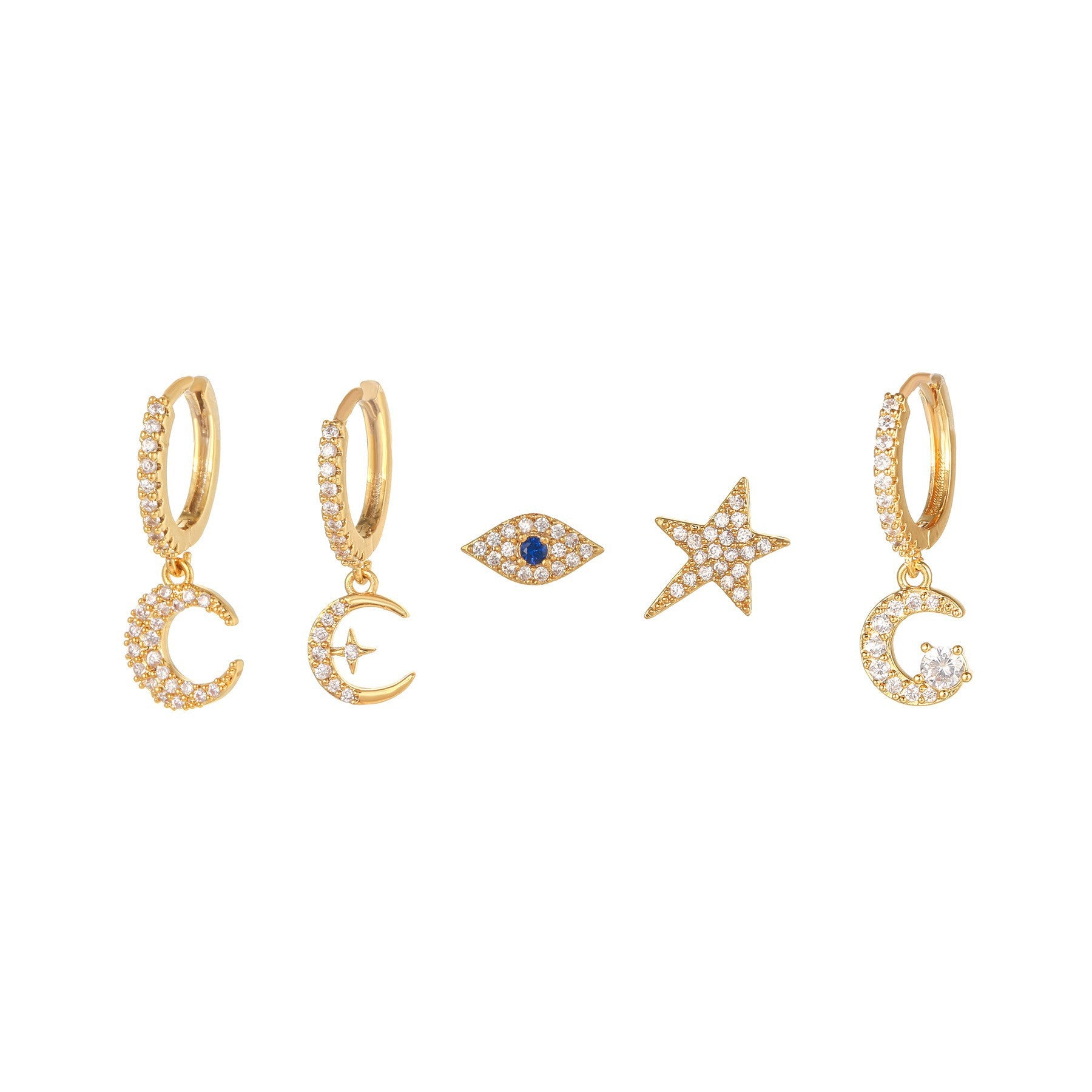 Stylish Gold Plated Moon Penda - DippedShop Wholesale - #6179