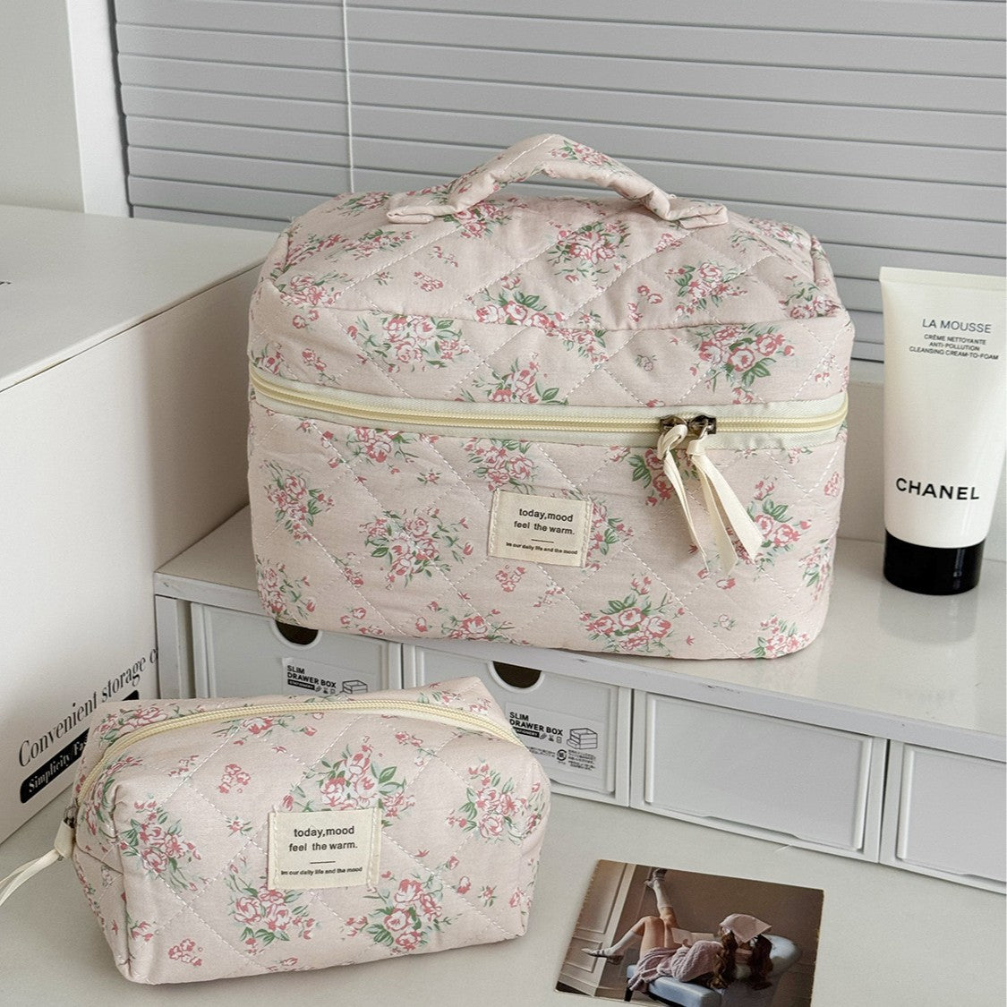 Quilted Floral Storage Bag - DippedShop Wholesale - #5155