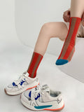 Vibrant Color Block Vertical Striped Crew Socks 6W8FSO667