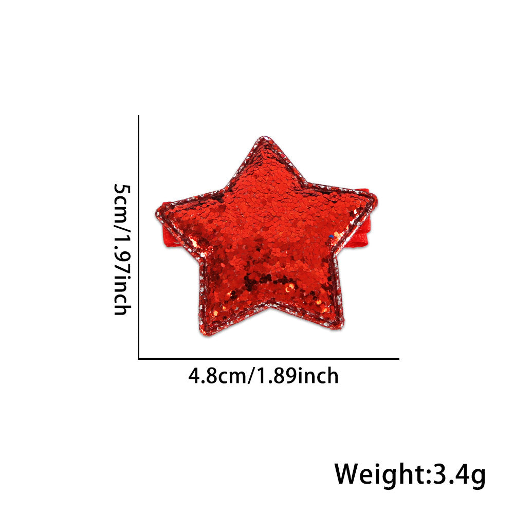 Exquisite Solid Color Sequin Star Hair Clip 8AS6HCP72L