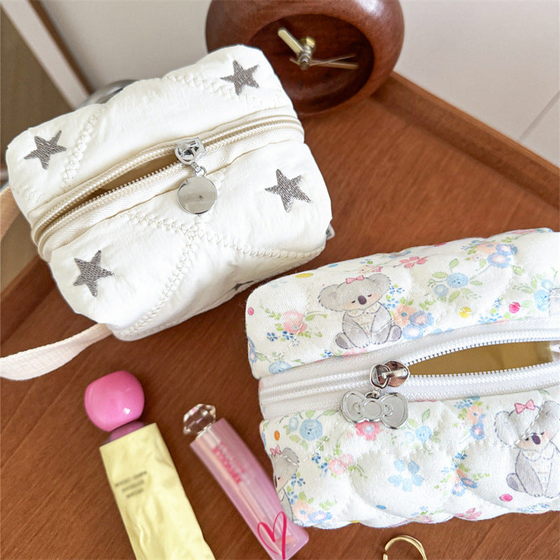 Retro Leopard Print Quilted Shell Makeup Bag MK2BW6S10BOB69