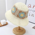 Floral Crochet Straw Hat - DippedShop Wholesale - #3363
