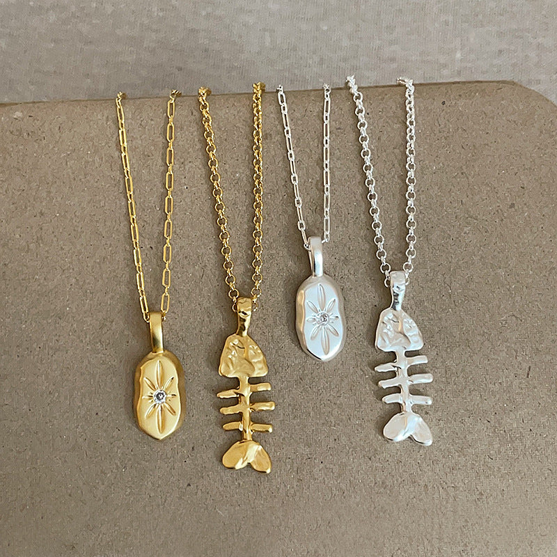 Trendy Oval Pendant Gold Plated Chain Necklace 6W6JNC386L