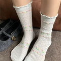 Floral Print Hollow Socks - DippedShop Wholesale - #5811