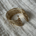 Simple Gold Plated Multi-Layer Open Bracelet 6W6JBR580