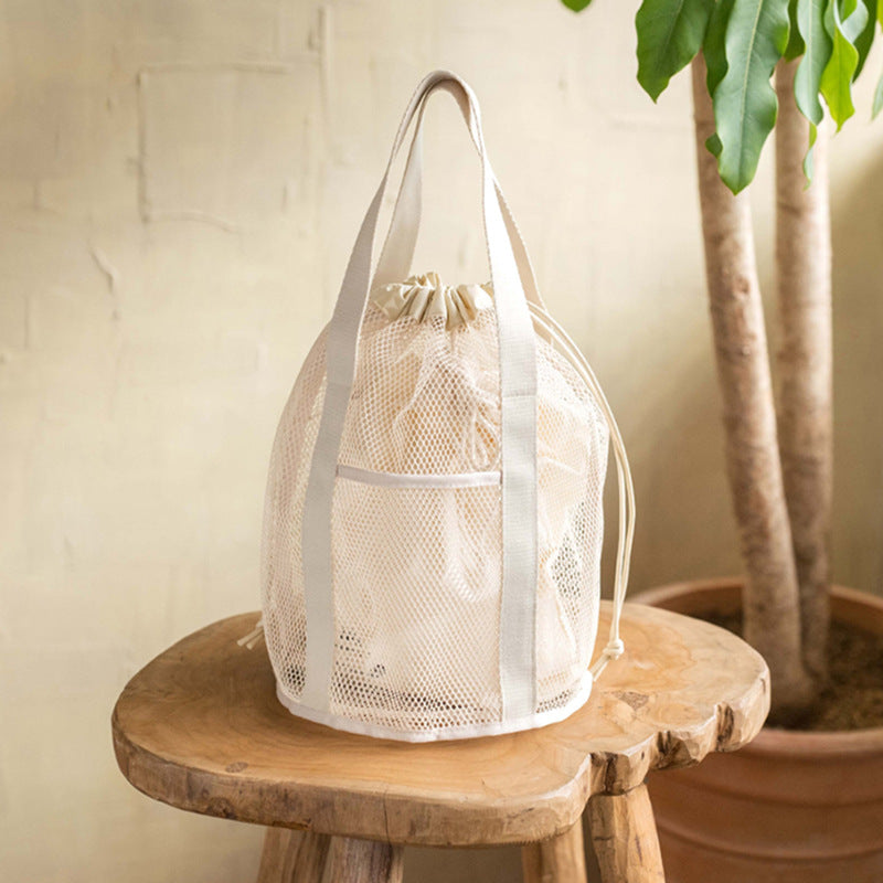 Mesh Foldable Hollow Out Drawstring Stroage Bag 8BW6BOB100L
