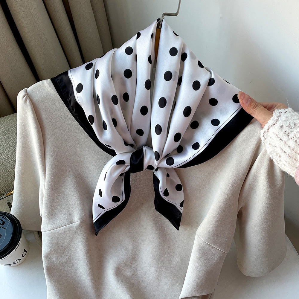 Simple Color Block Polka Dot Square Scarf MK2BW6W6NSI31