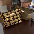 Vintage Elephant Jacquard Portable Makeup Bag MK2BW6S10BOB76