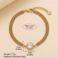 Simple Gold Plated Star Flower Chain Bracelet 6W6JBR530
