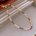 Vintage Irregular Tiger Eyes Stones Necklace 6W6JNC909