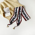 Stylish Floral Print Tassel Silk Scarf 6W6NSI233
