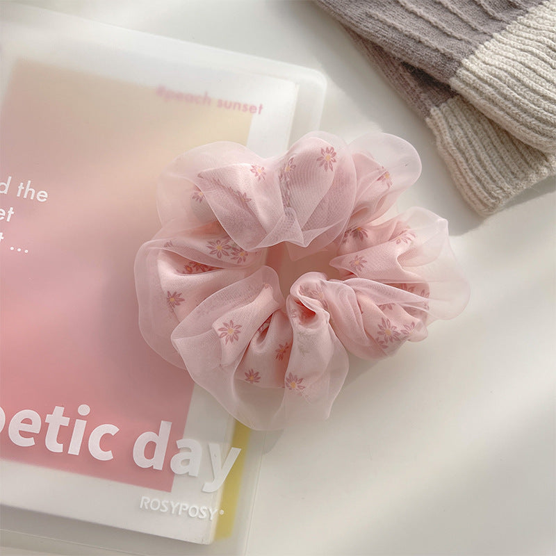 Danity Mesh Double-Layer Flower Hair Scrunchies MK2BW6W6HSR75