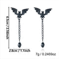 Halloween Red Crystal Bat Dangle Earrings 6W6JER549