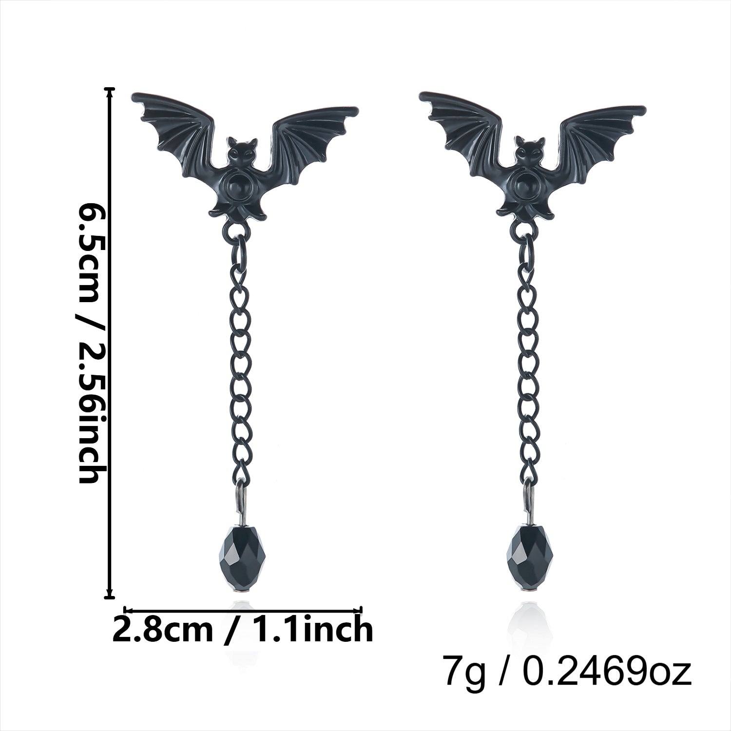 Halloween Red Crystal Bat Dangle Earrings 6W6JER549
