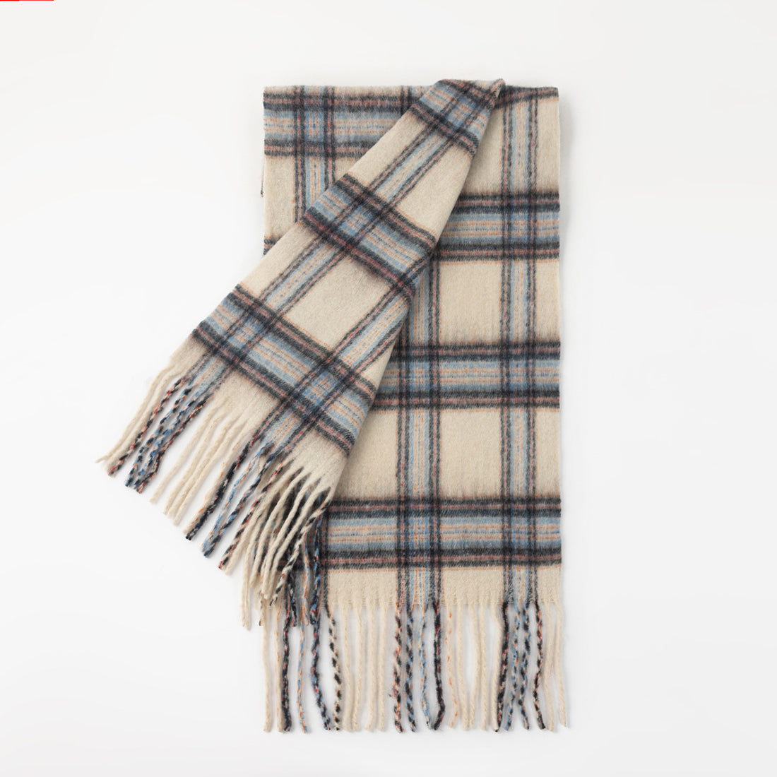 Color Block Plaid Tassel Scarf - DippedShop Wholesale - #8163