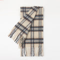 Minimalist Color Block Plaid Tassel Scarf 6W6NSW274