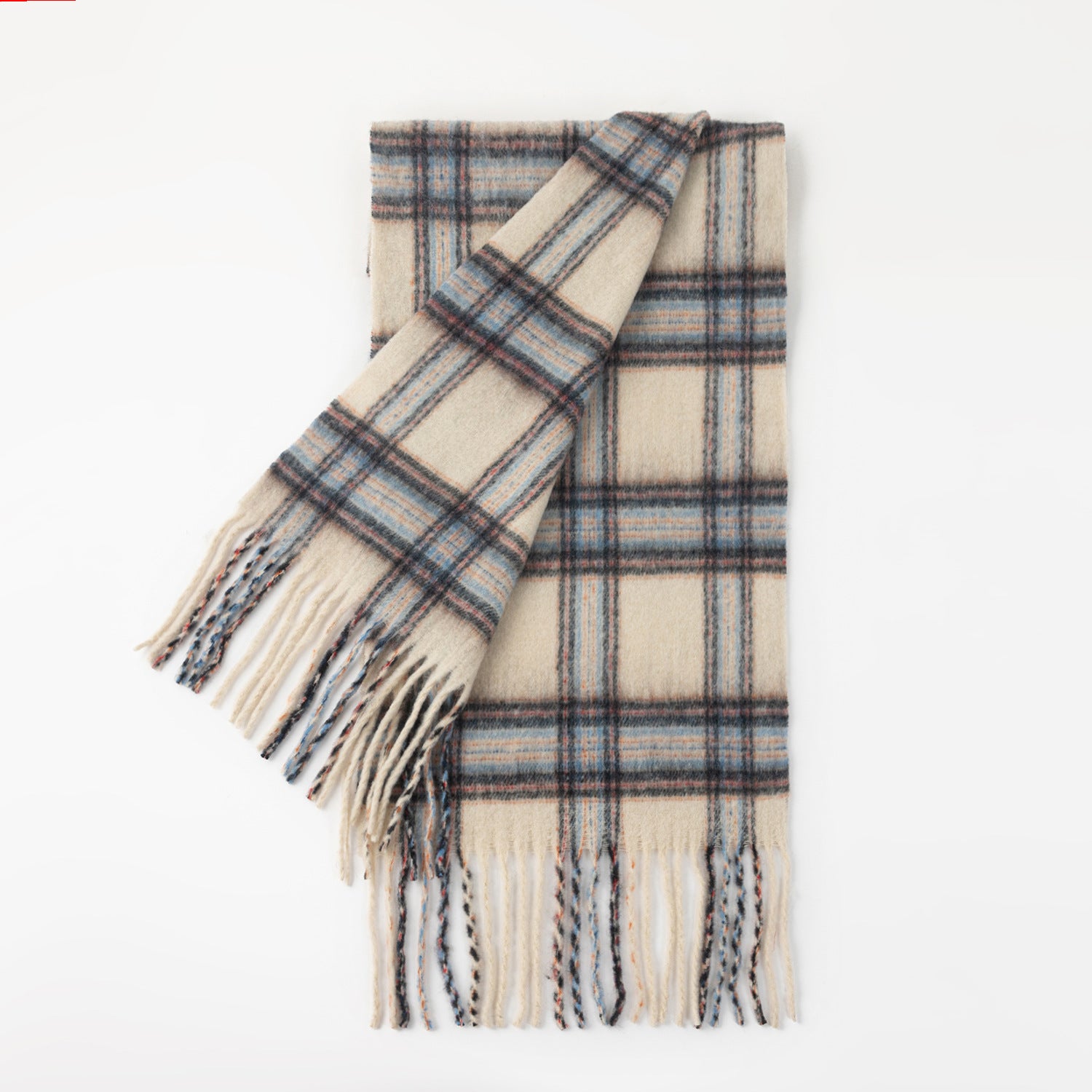 Minimalist Color Block Plaid Tassel Scarf 6W6NSW274