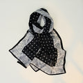 Minimalist Color Block Polka Dots Silk Scarf 6W6NSI224