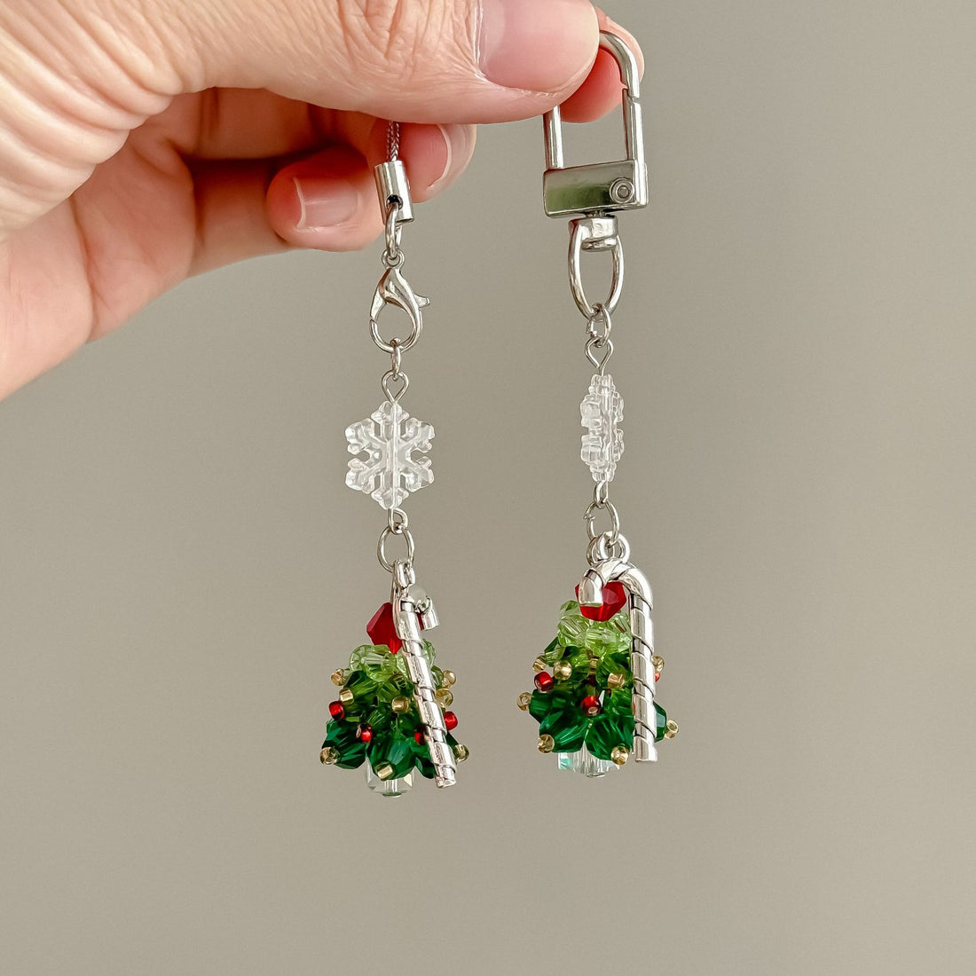Simple Christmas Tree Pendant Crystal Bag Charm DP25G763