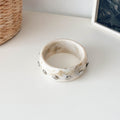 Retro Studded Wide Resin Bangle Bracelet 6W6JBR572