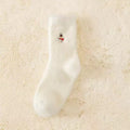 Soft Christmas Embroidered Fuzzy Socks 6W8FSO902