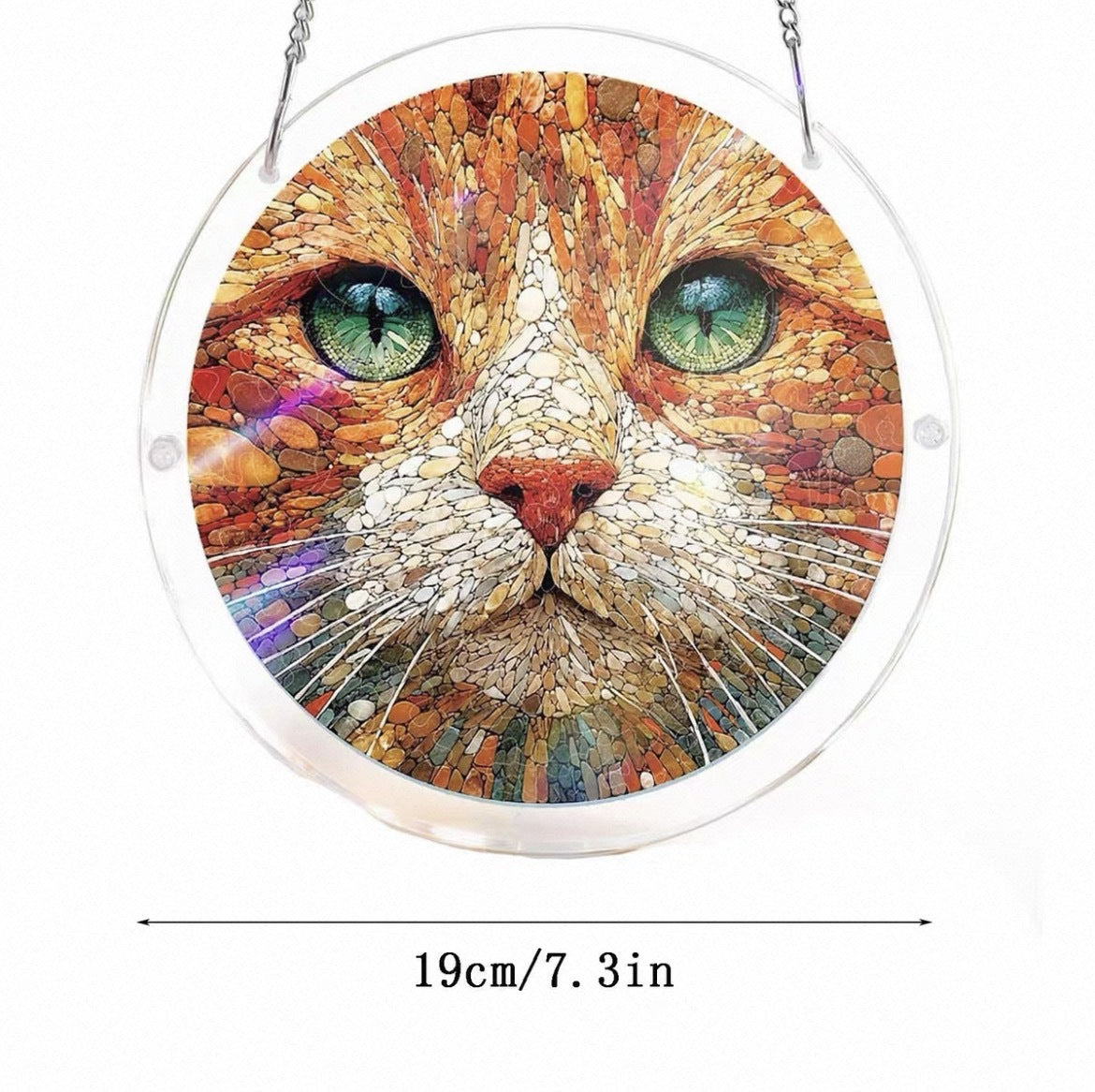 Colorful Stained Glass Style Puzzle Acrylic Suncatcher 6H7HLS181